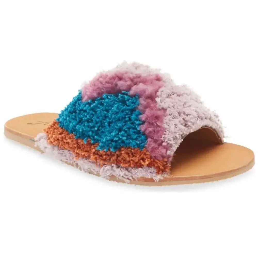 Free People Yuma Woven Mules In Wisteria Combo 7.5